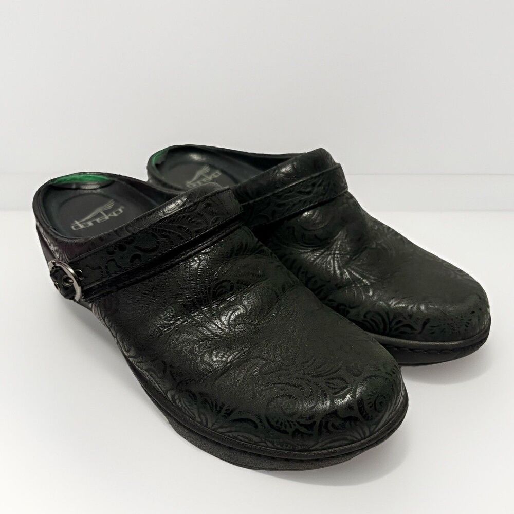 Dansko Allison Slip Resistant Mules Clogs Shoes Womens Size 8.5-9 US 39 EU Black